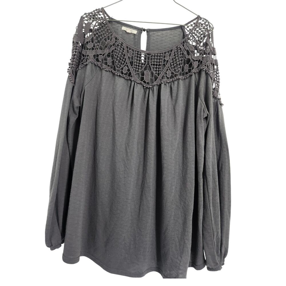 Maurices Gray Long Sleeve Top Womens Size Extra Large XL